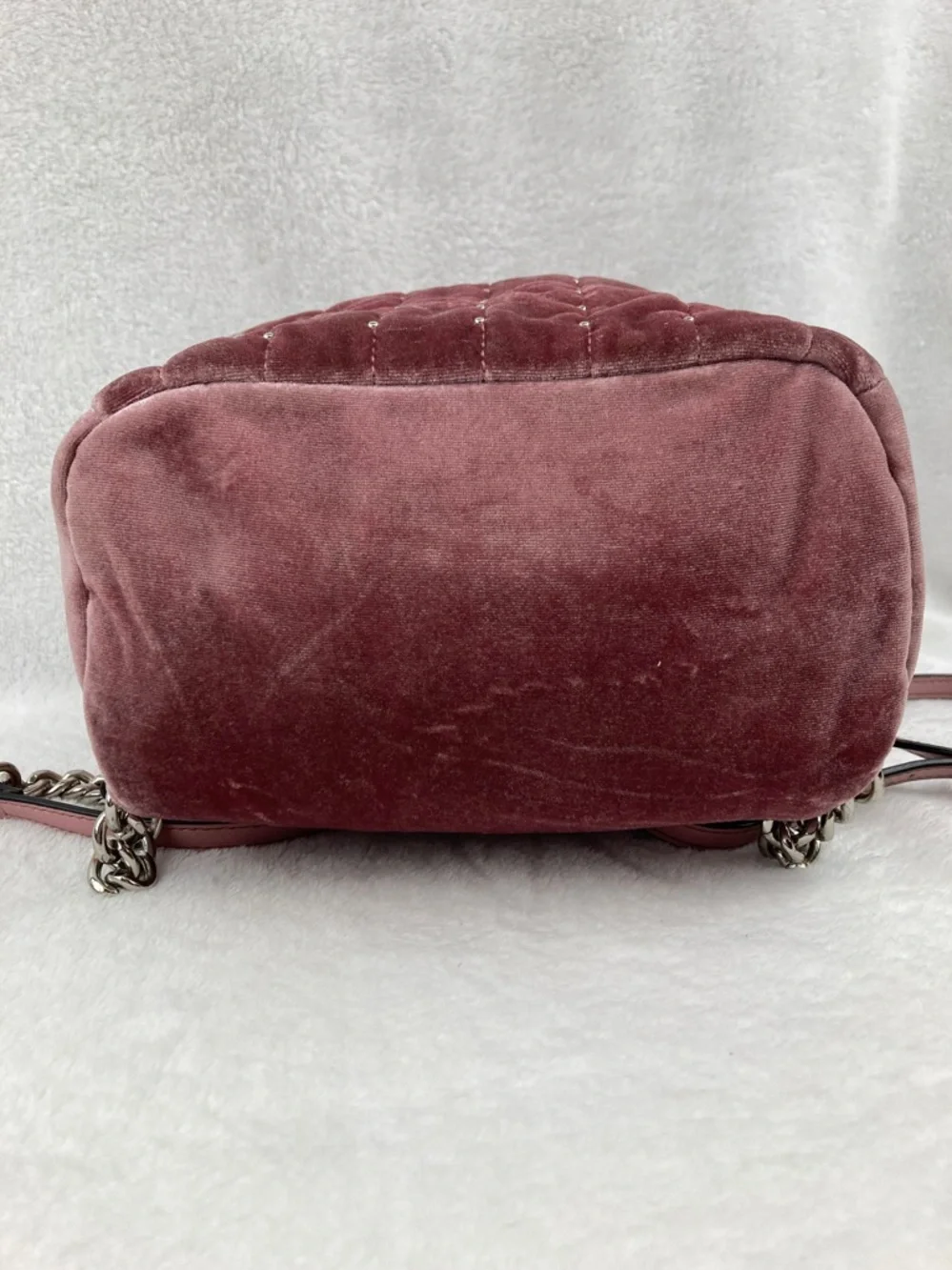 Victoria’s Secret Love Victoria Pink Velveteen Mini Backpack 10” x 8” - Picture 9 of 16